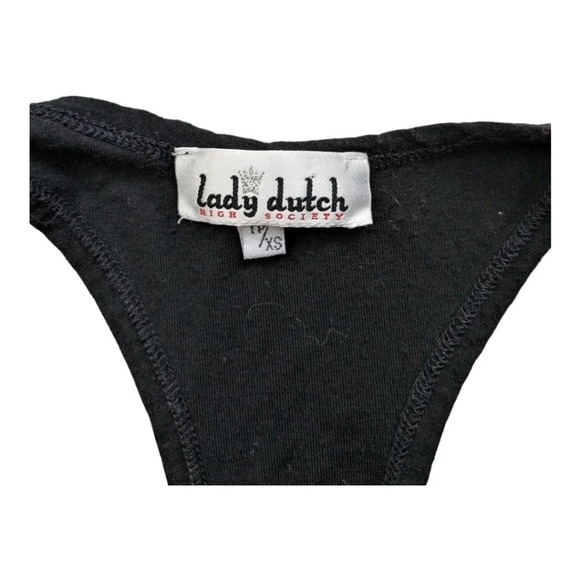 Lady Dutch Black Razer Back Tank Top  Grommet/Stud Adornments XS - Picture 6 of 7